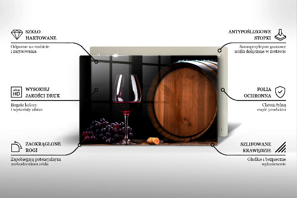 Tábua de cortar Um barril de vinho em um copo