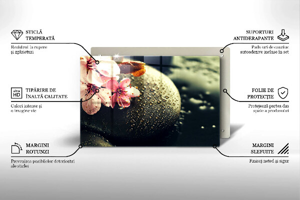 Tábua cozinha Flores pedras zen