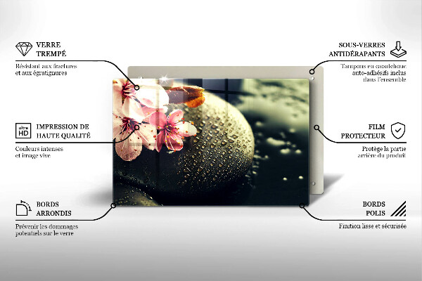 Tábua cozinha Flores pedras zen