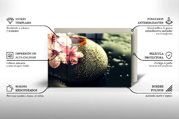 Tábua cozinha Flores pedras zen