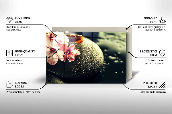 Tábua cozinha Flores pedras zen