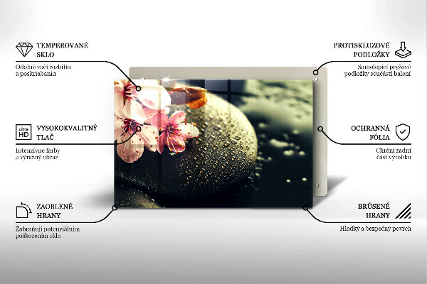 Tábua cozinha Flores pedras zen