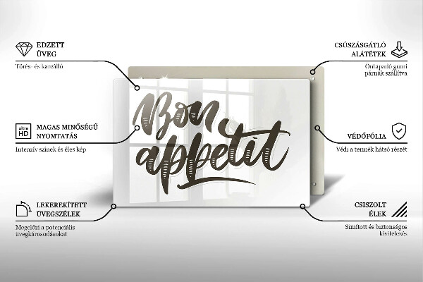 Tábua para cozinha A inscrição Bon Appetit