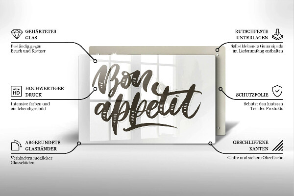 Tábua para cozinha A inscrição Bon Appetit