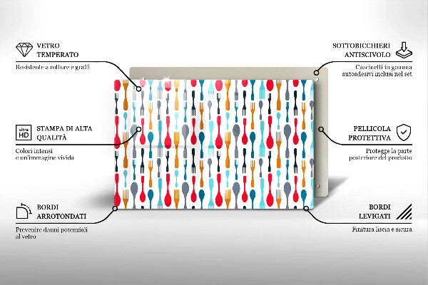 Tábua de vidro Ilustração de uma colher