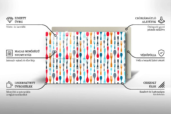 Tábua de vidro Ilustração de uma colher