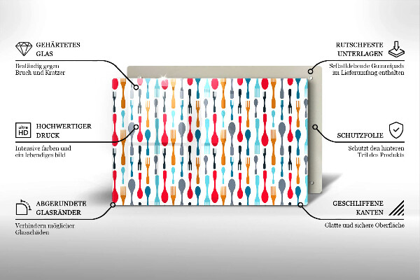 Tábua de vidro Ilustração de uma colher