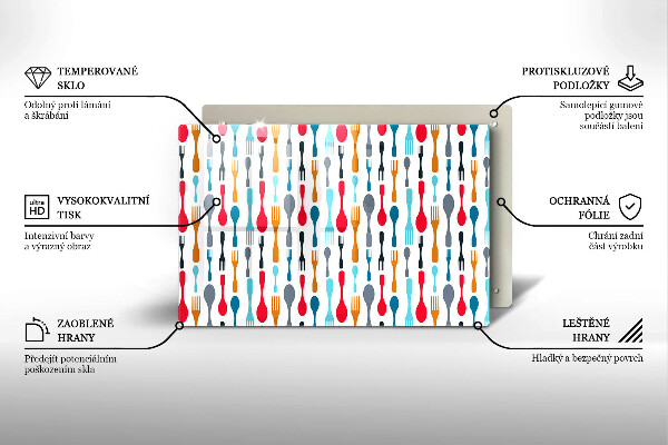 Tábua de vidro Ilustração de uma colher