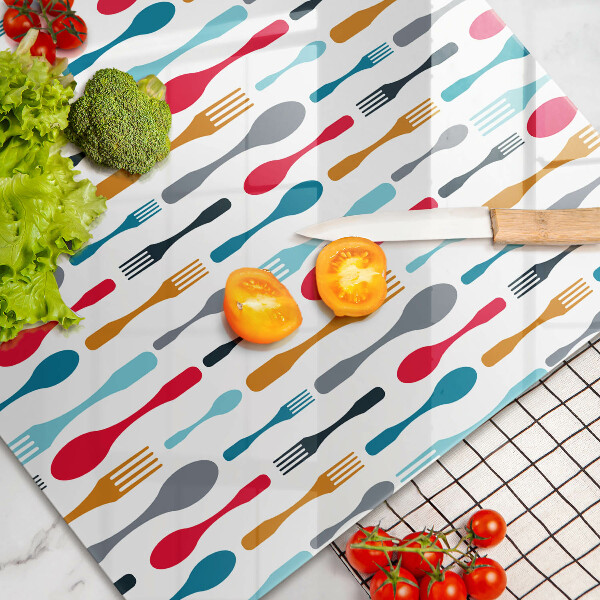 Tábua de vidro Ilustração de uma colher