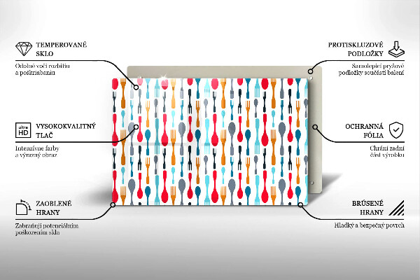 Tábua de vidro Ilustração de uma colher