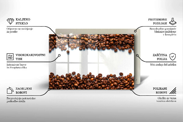 Tábua de cortar de vidro Grãos de café