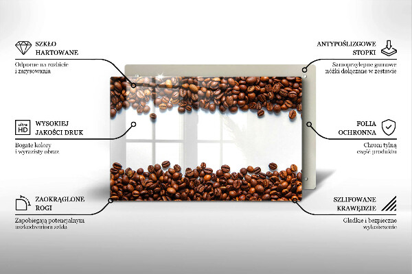 Tábua de cortar de vidro Grãos de café