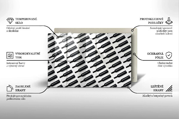 Tábua de corte Garrafas de vinho preto