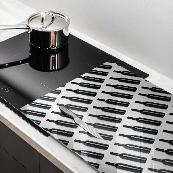 Tábua de corte Garrafas de vinho preto