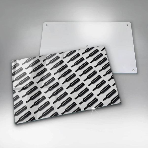 Tábua de corte Garrafas de vinho preto