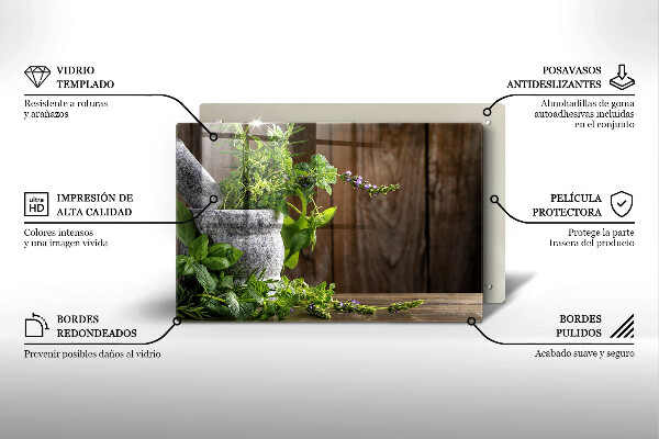 Tábua corte Ervas verdes