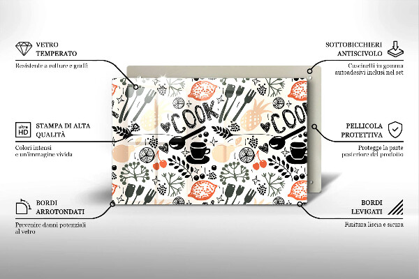 Tábua cozinha Motivo de cozinha de desenho animado