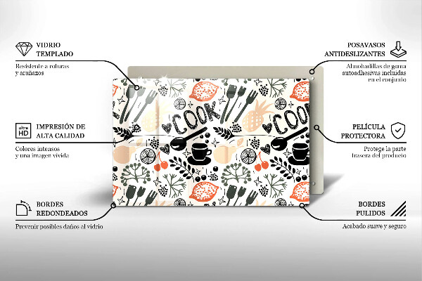 Tábua cozinha Motivo de cozinha de desenho animado