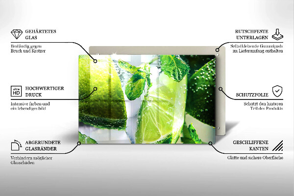 Tábua para cozinha Água com limão e gelo