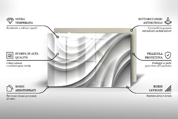 Tábua de vidro Linhas geométricas