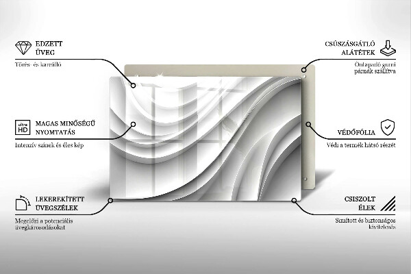 Tábua de vidro Linhas geométricas