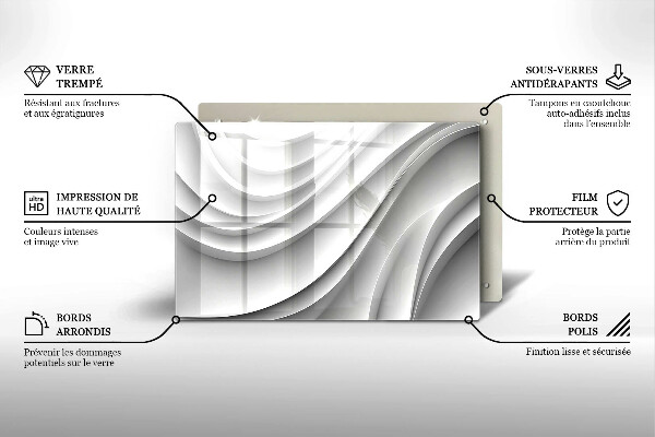 Tábua de vidro Linhas geométricas