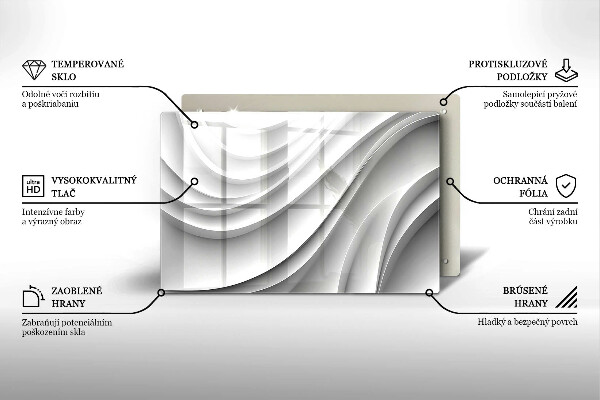 Tábua de vidro Linhas geométricas