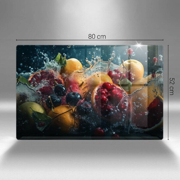 Tábua de corte de vidro Fruta na água