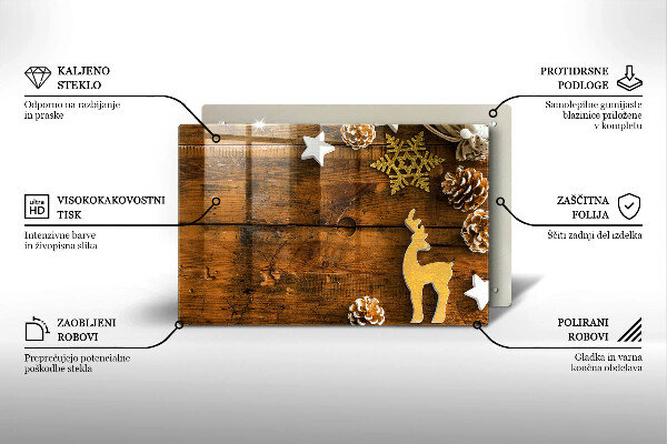 Tábua de cortar de vidro decorações de Natal