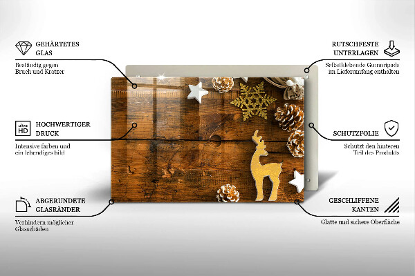 Tábua de cortar de vidro decorações de Natal