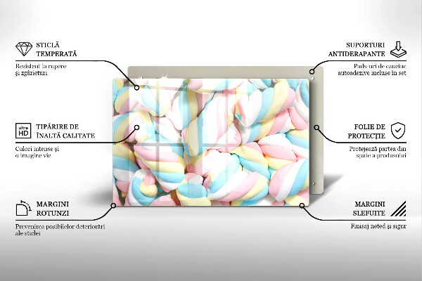 Tábua de corte Marshmallows coloridos