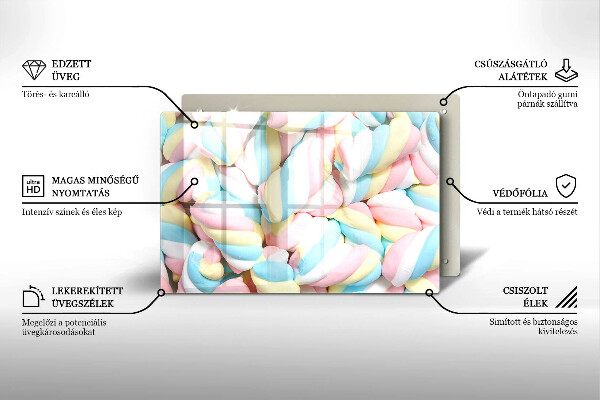 Tábua de corte Marshmallows coloridos