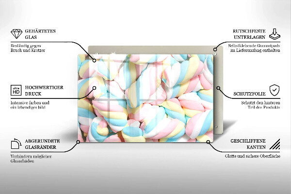 Tábua de corte Marshmallows coloridos