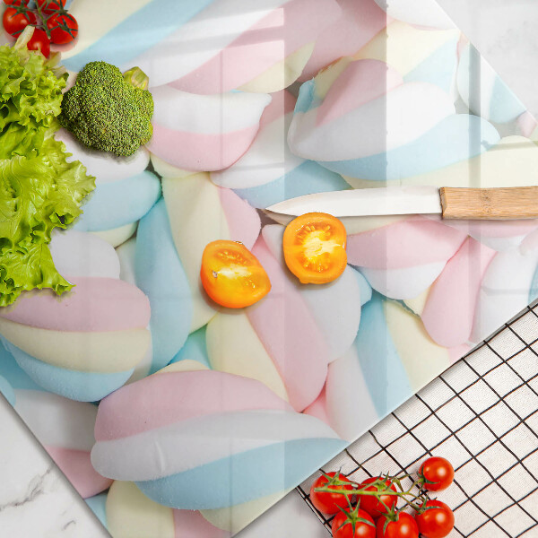 Tábua de corte Marshmallows coloridos