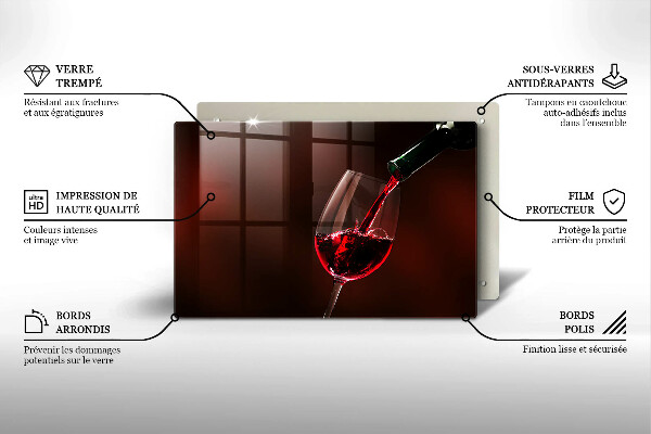 Tábua de cortar Um copo de vinho