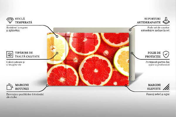 Tábua de vidro Fatias de toranja