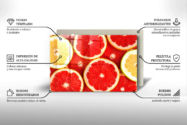 Tábua de vidro Fatias de toranja