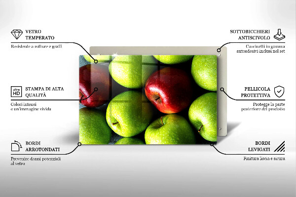 Tábua de cortar alimentos Maçãs suculentas