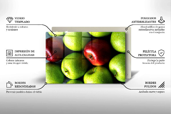 Tábua de cortar alimentos Maçãs suculentas
