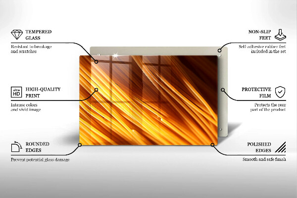 Tábua de cortar de vidro Macarrão espaguete