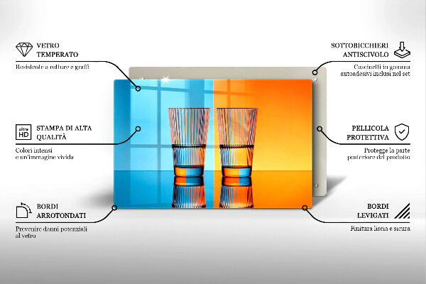 Tábua de cortar Dois copos de água
