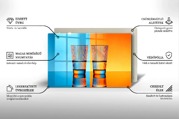 Tábua de cortar Dois copos de água