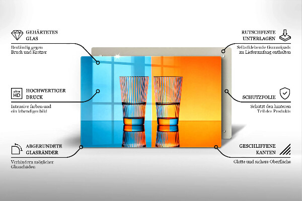 Tábua de cortar Dois copos de água