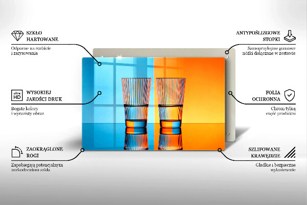 Tábua de cortar Dois copos de água