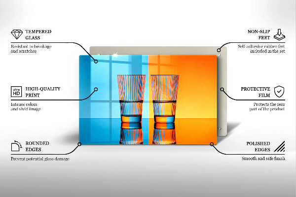 Tábua de cortar Dois copos de água