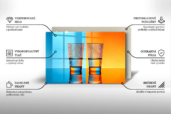 Tábua de cortar Dois copos de água