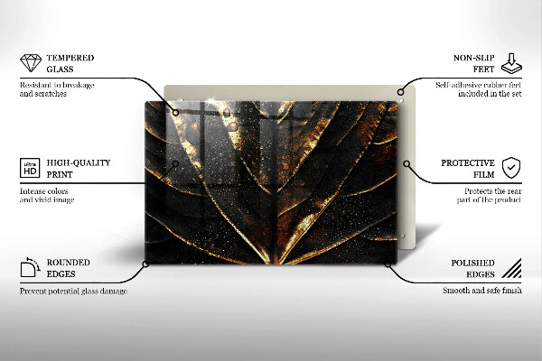 Tábua de vidro Folha de ouro