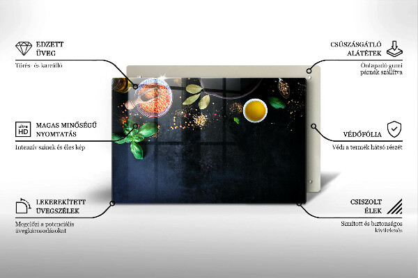 Tábua de corte de vidro Tigelas de especiarias