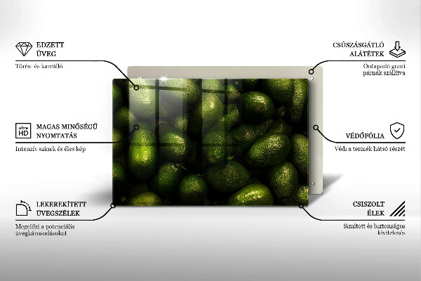 Tábua de vidro Abacate