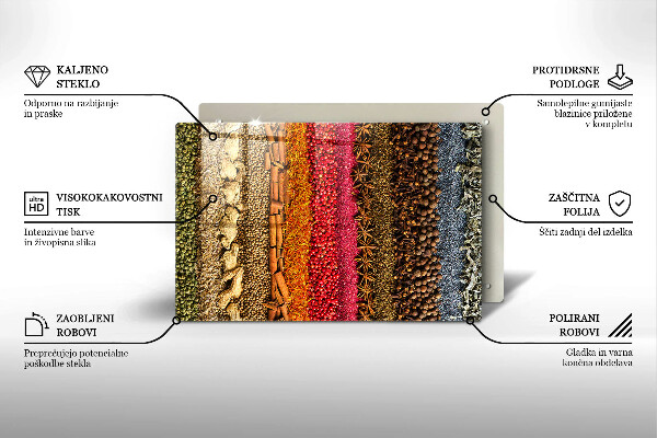 Tábua para cozinha Especiarias coloridas